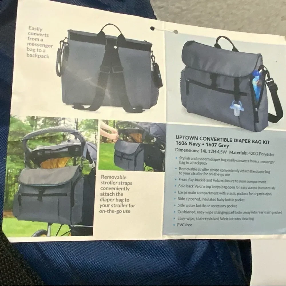 Uptown Convertible Diaper Bag Kit